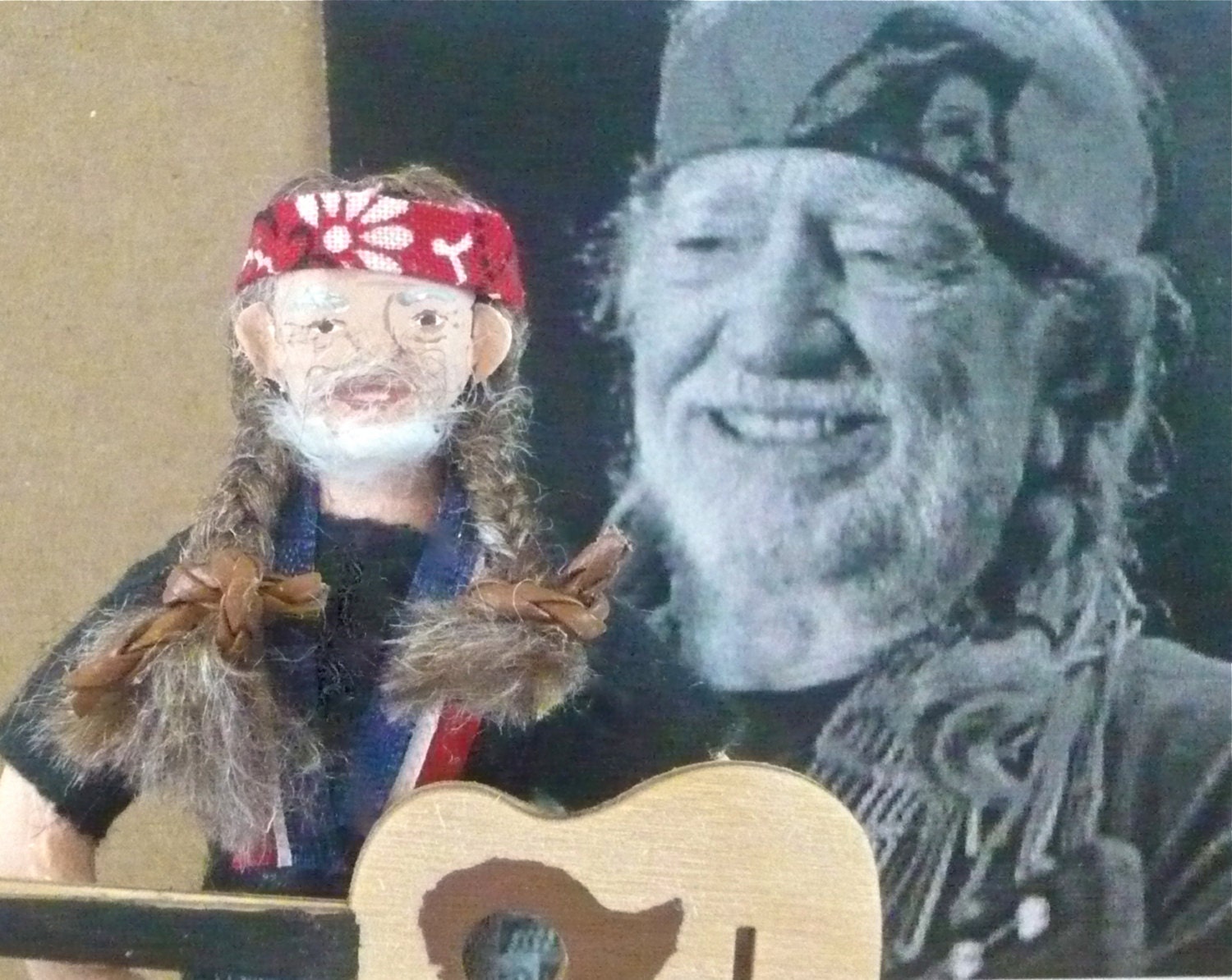 Willie Nelson Country Music Art Doll Miniature Collectible