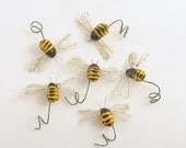Bee Picks Bumble Bees on Wire Stems