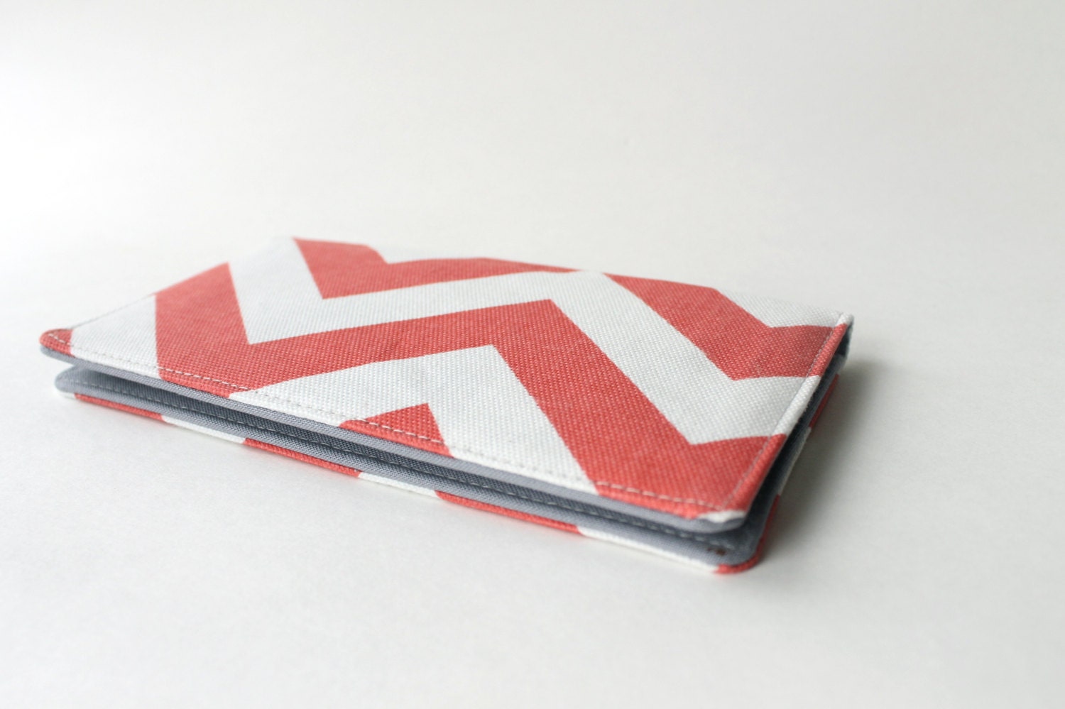 Checkbook Cover -  Coral Chevron