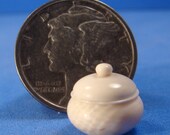 IGMA Fellow Bill Helmer Lathe Turned 1" Scale Elephant Ivory Bowl with Lid - FREE US Shipping
