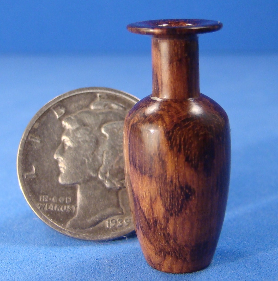 IGMA Fellow Bill Helmer Miniature Lathe Turned One Inch Scale Snakewood Vase - FREE US Shipping
