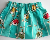 Toddler Skirt Size 2T, 3T, 4T Ikat Flowers Teal