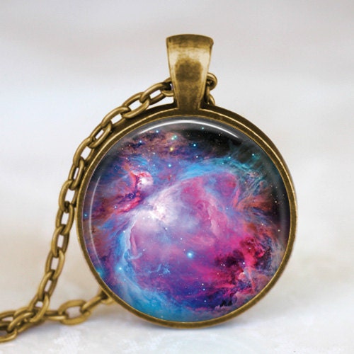 Nebula galaxy pendant  , nebula constellation galaxy necklace, nebula space jewelry gift idea with gift box