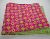 Bright Floral Flannel Baby Burp Cloth with Minky