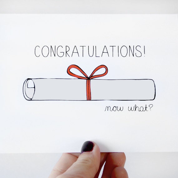 Funny Graduation Card. Graduation Congratulations Card. Greeting Card.
