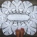 Oval Pineapple Pattern Shape Rug in White Cotton Crochet 29" x 37" READY TO SHIP