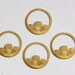 Large Raw Brass Lotus Flower Hoops Charms mtl036C