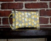 BUY 3, GET 1 FREE - Square Wristlet Zipper Pouch - Martini Pattern, Mustard