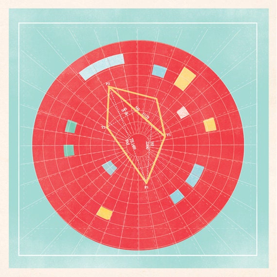 RADIUS - Nautical Diagram Map 12x12in