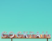 Kitchen decor, man cave, neon sign, kitchen art, cocktail, martitni, bar decor, turquoise, retro, mid century, party