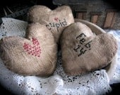 Primitive Heart Bowl Fillers, Primitive Valentines Day, Valentine Decorations, Primitive Hearts