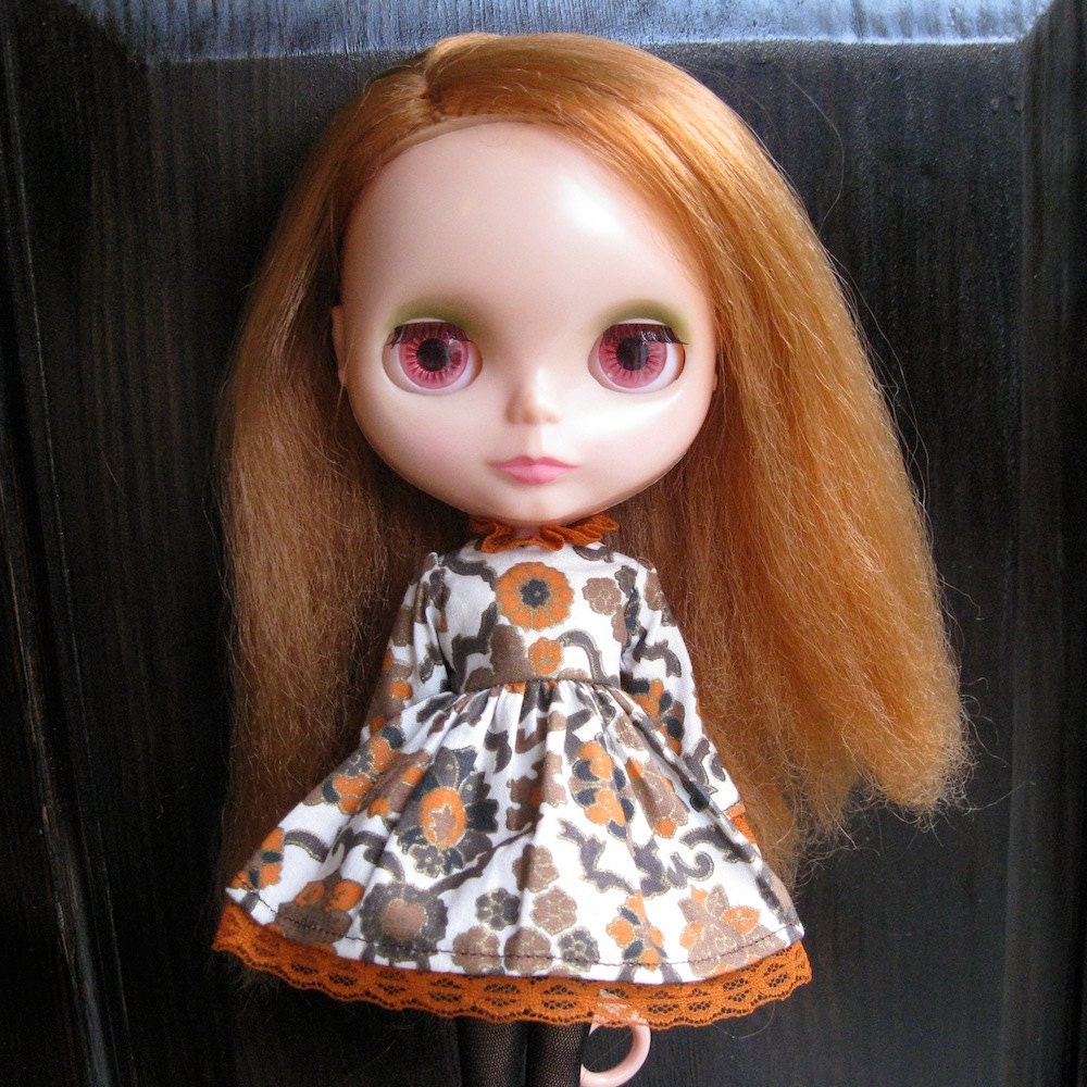 ooak baby's on fire vintage dress for blythe