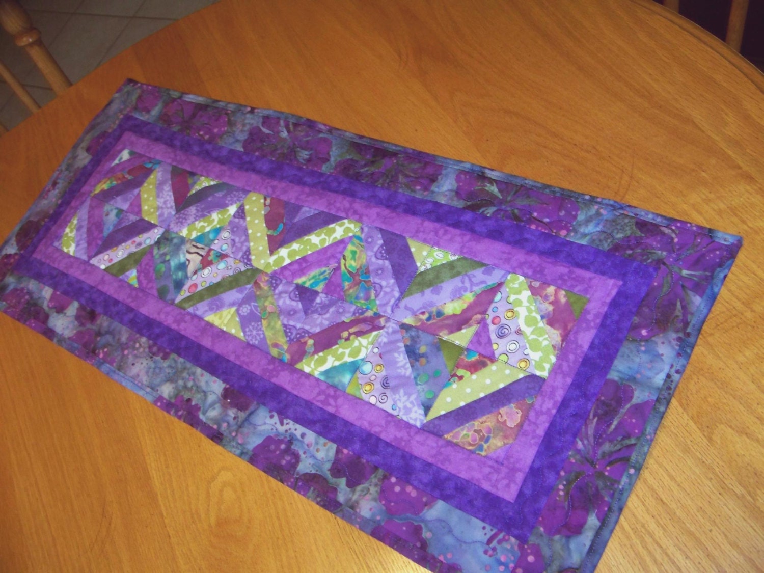 Beautiful Purples Quilted Table Runner