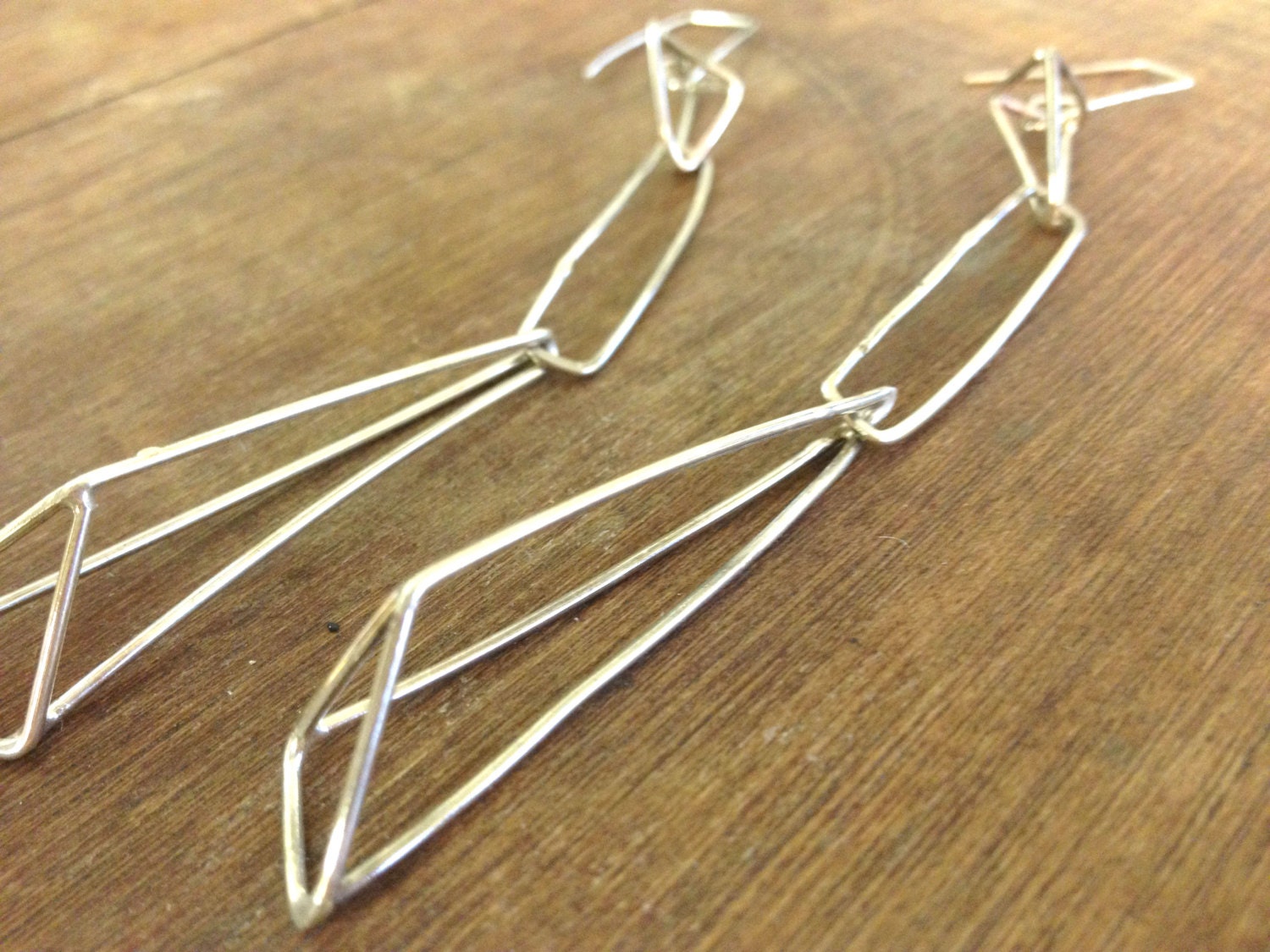 Prism Geometric Sterling Silver Long Impact Earrings