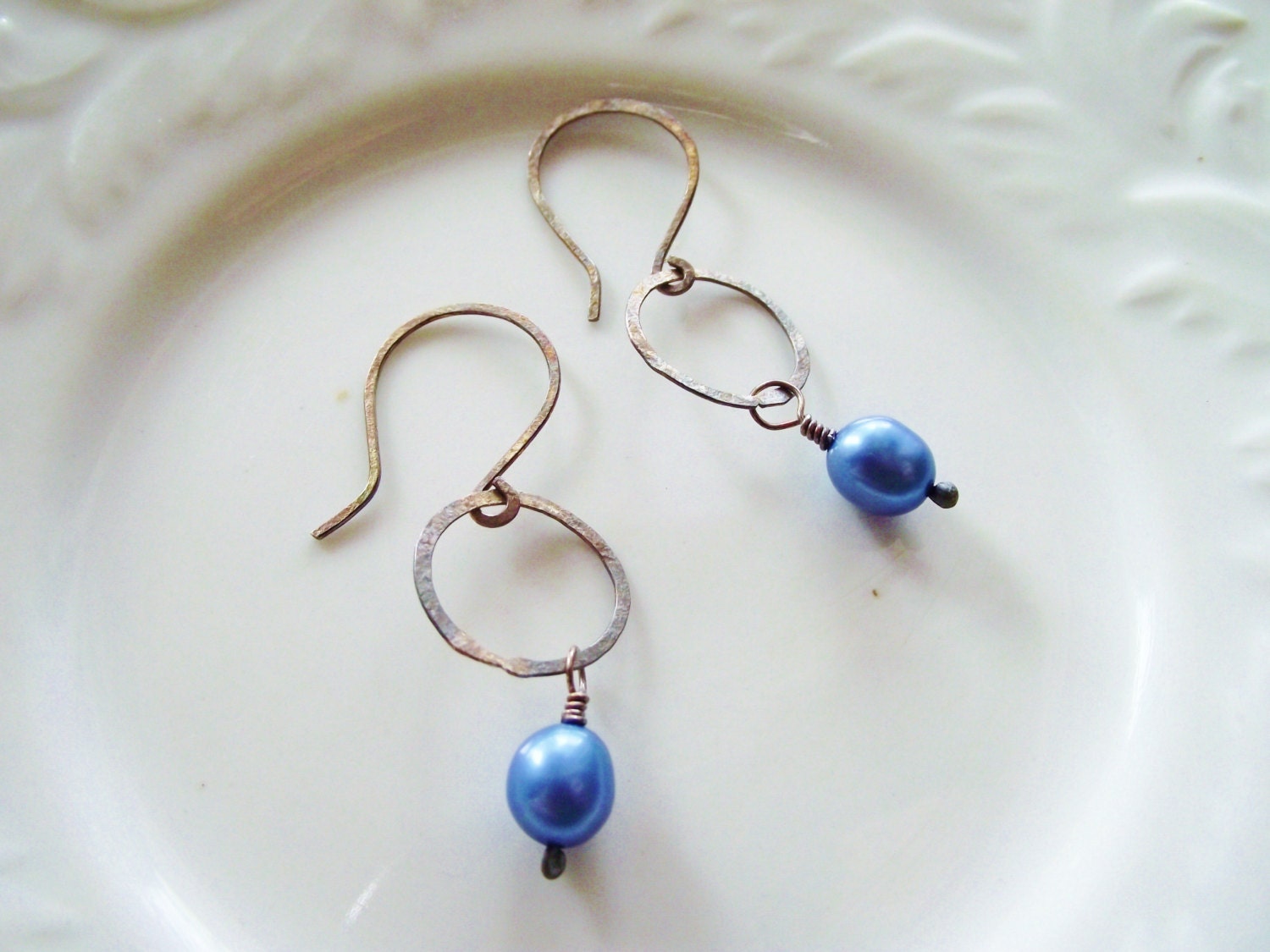 BIRTHSTONE handmade sterling and pearl drops....earrings