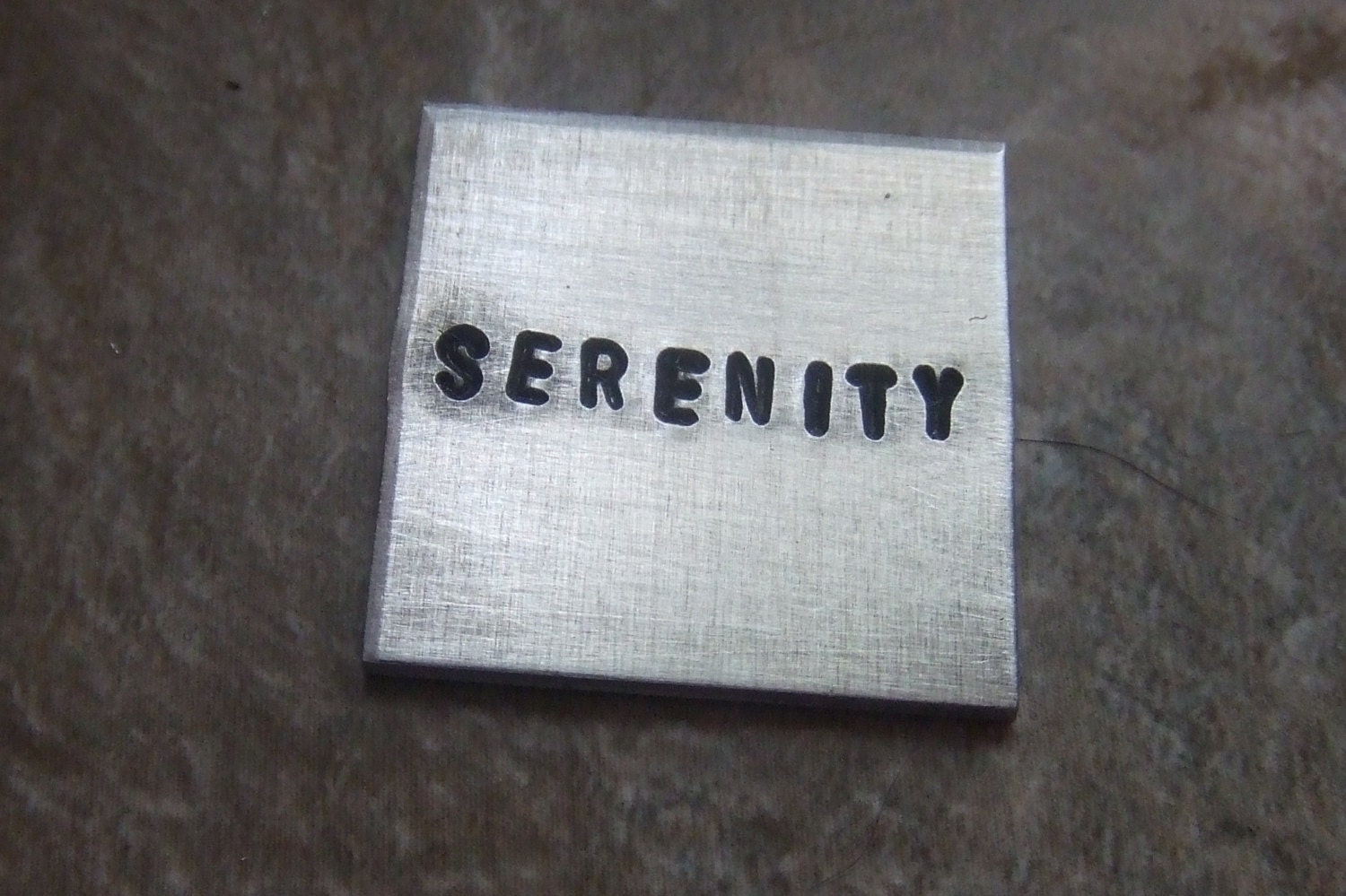 SERENITY -Handstamped Recovery Pocket Token Custom Personalized Accessory