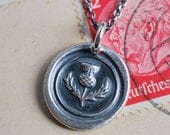 scottish thistle wax seal necklace charm