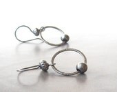 silver dangle earrings rustic silver earrings metalwork earrings lightweight earrings fine silver sterling silver