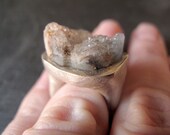 GRIS // Sterling silver ring with natural drusy Quartz