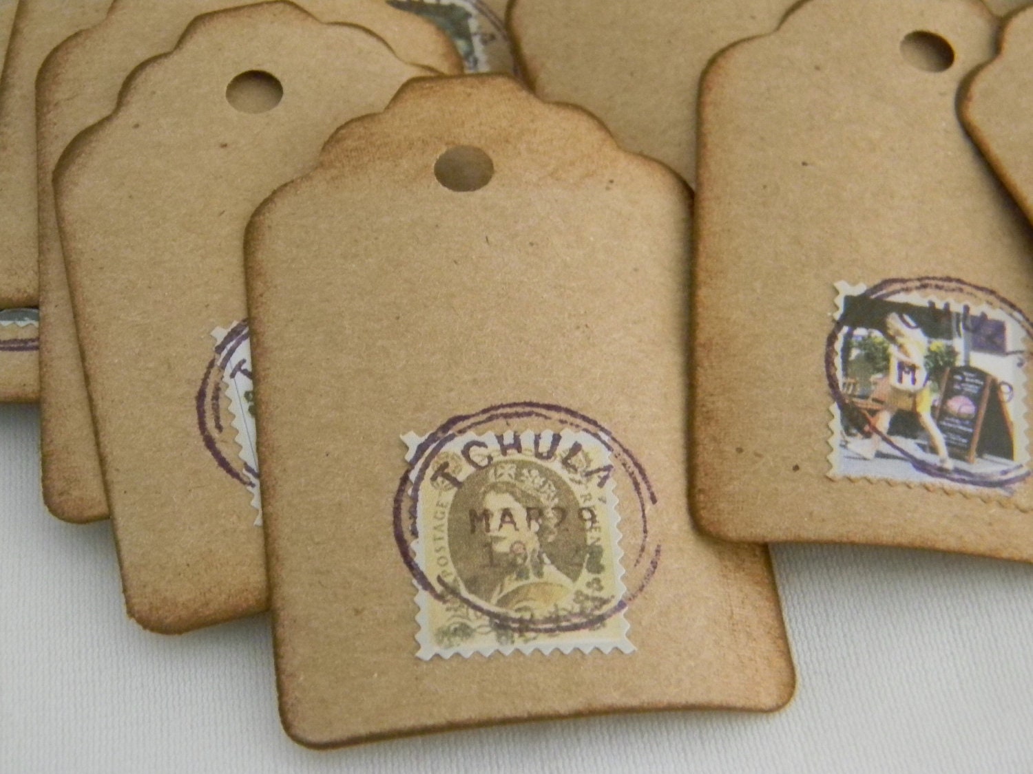 Cancelled Stamps Gift Tags