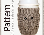 Owl Love Coffee Cozy - Crochet Pattern (PDF) - INSTANT DOWNLOAD