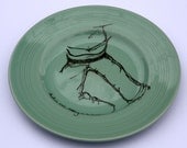 SALE 'Human Figure' Upcycled Duck Egg Blue Plate