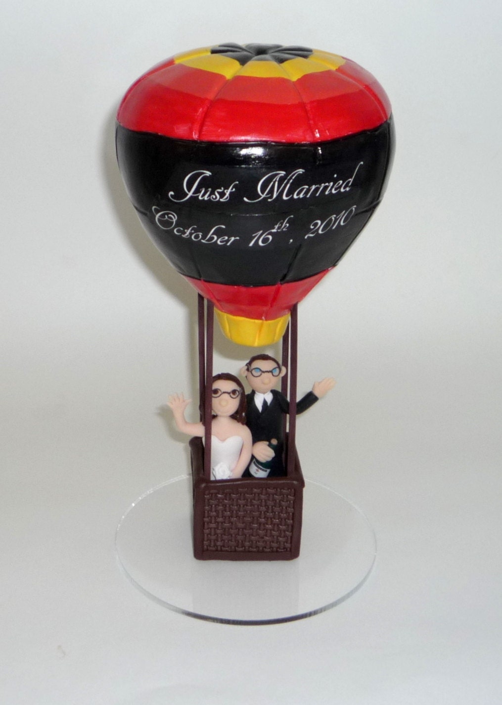 hot air balloon custom wedding cake topper