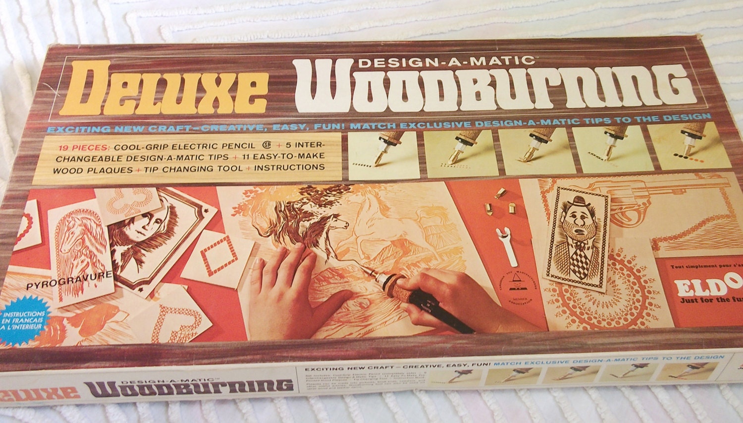 Vintage Deluxe Woodburning Design-a-matic Set Wood Burning Craft Kit