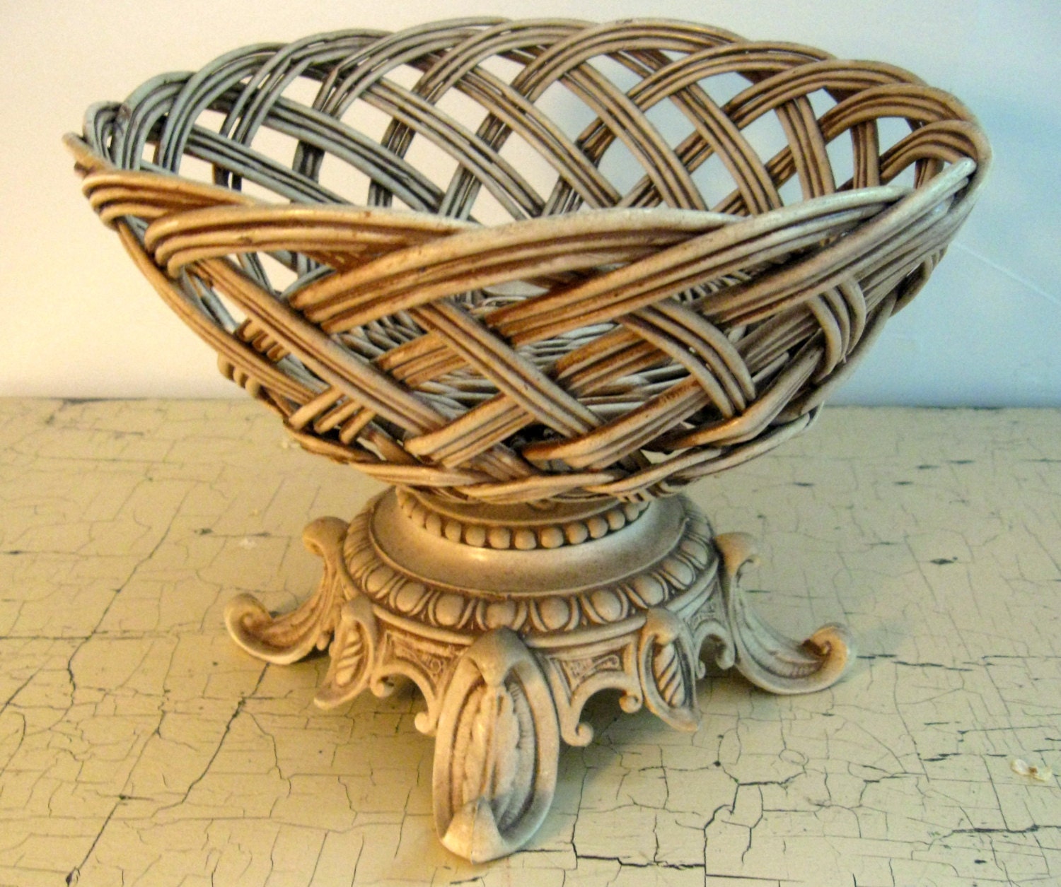 Vintage Footed Centerpiece Basket