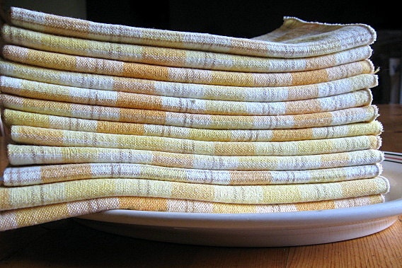 napkins - echo : home goods - set of 12 large plaid cloth napkins - ready to ship