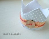 Mini Imagination Crown - Newborn Photo Prop - Boys - Gray Polka Dots Orange Chevron - Wood Button