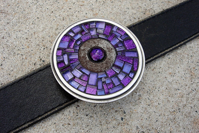 AZTEC IRIS-Mosaic Belt Buckle-OOAK woman's belt buckle