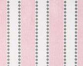 STRIPE RUNNER- Pink on White with grey Dots Striped Table Runner Pink and gray