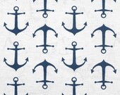 54x84" TABLECLOTH NAVY Anchors Navy blue and white runner Nautical Beach Wedding Bridal