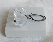 Clear chunky ice dangle earrings