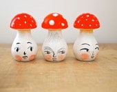 Wooden toadstool hand painted decoration