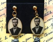 Abraham Lincoln White Dangle Earrings