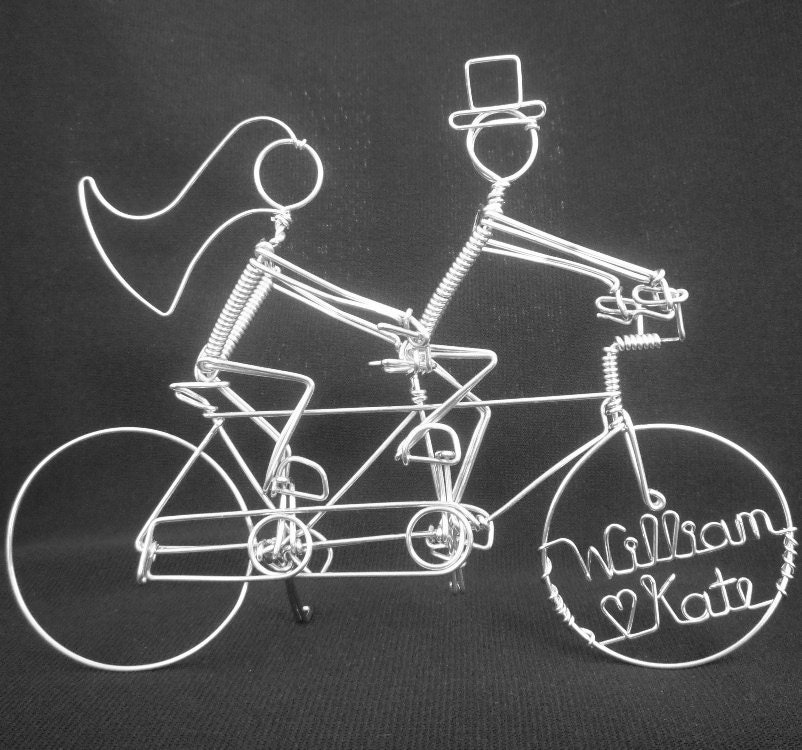 THE ROYAL WEDDING: Personalized Tandem Riders Wedding Cake Topper