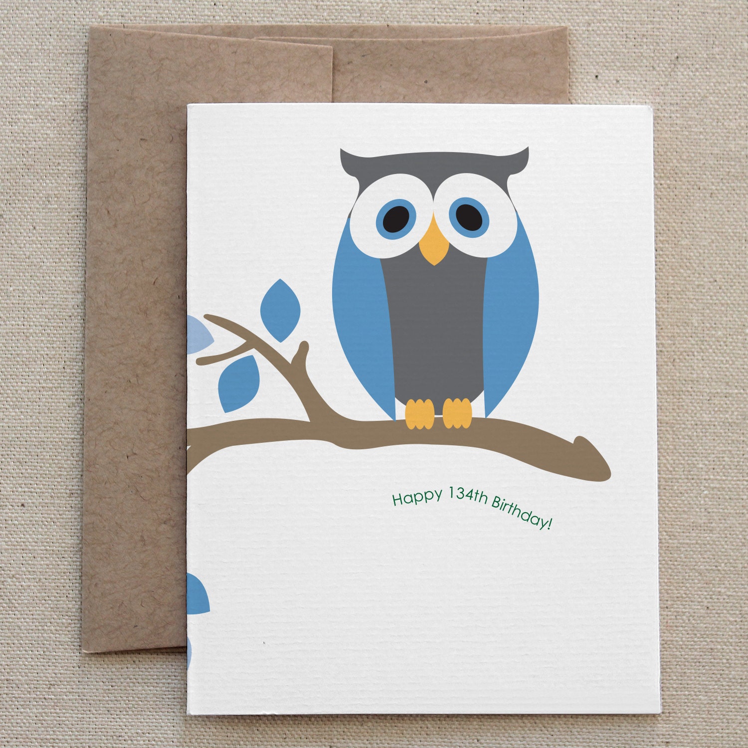 Funny, Quirky, Unusual Birthday Card for Anyone, Man, Woman, "134th Birthday" (CBD-E022)