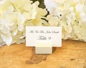 Ivory Wood square place card holders-Set of 30