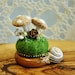 Beige felt  mushroom pincushion