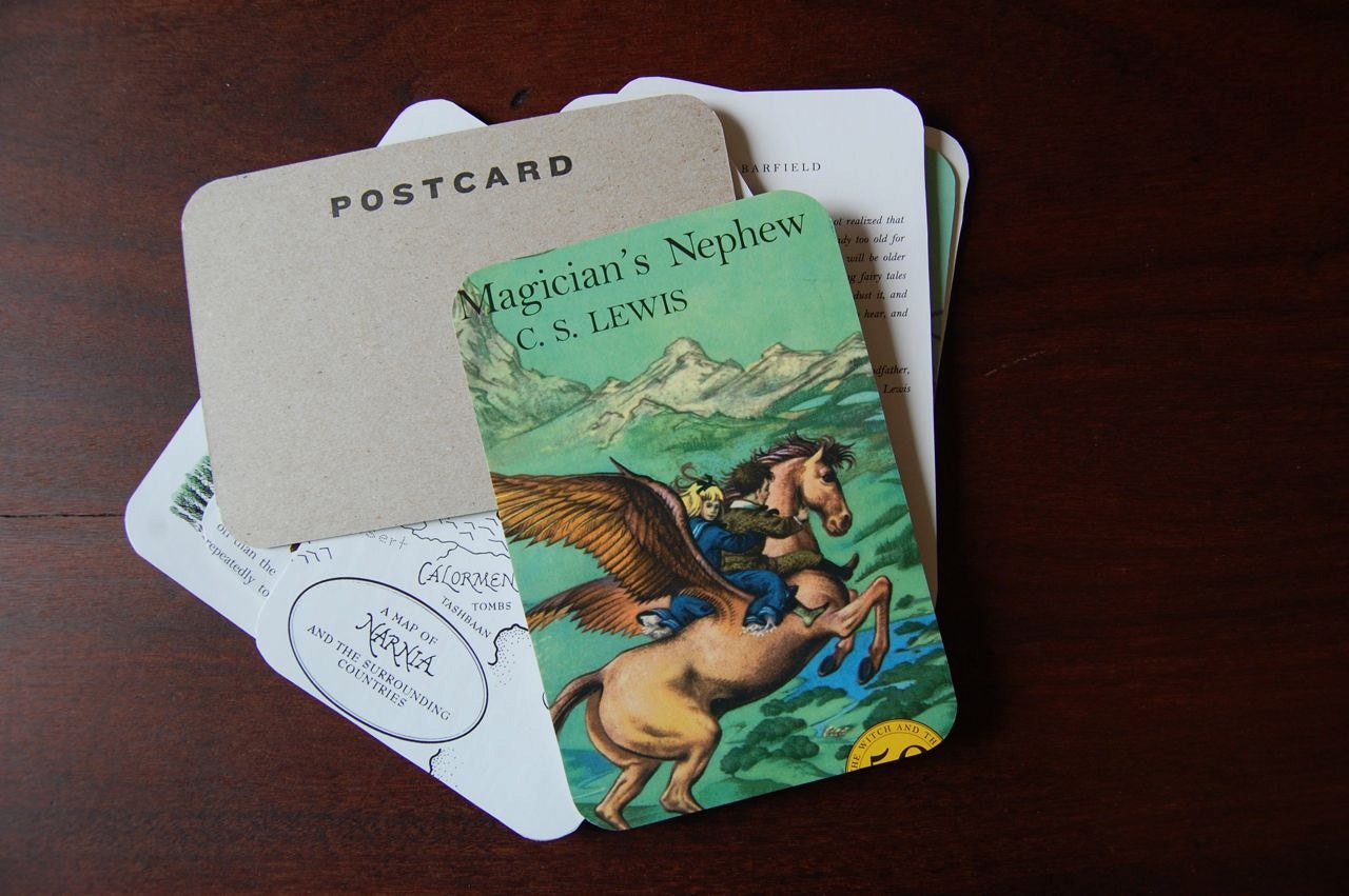 Decoupaged Narnia Letterpress Postcards