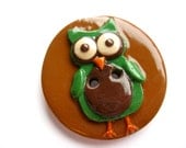Jumbo Beanie Button- Forest Owl