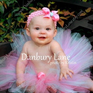 Pink Baby Tutu with bow, choose any infant size newborn up to 24 months, 1st and 2nd Birthday tutu and girls photo prop- SWEET ANNABELLE