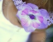 Baby Girl Flower Headband only, purple hair accessory, one size fits infant to toddler, photo prop or Birthday fairy head band -SWEET LILAC