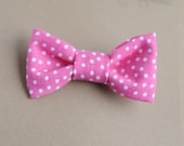 newborn baby toddler girls fabric bow alligator clip - pink polka dot