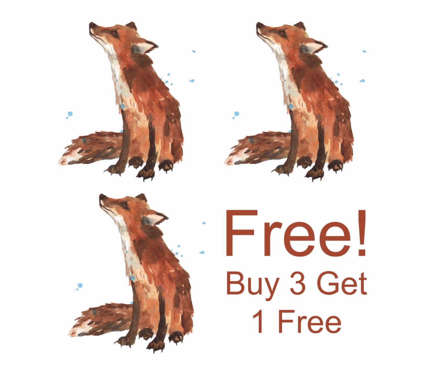 SMALL 5x7 inch Animal Prints, Buy 3 Get 1 FREE,  whimsical animal art, nursery wall art, kids wall art