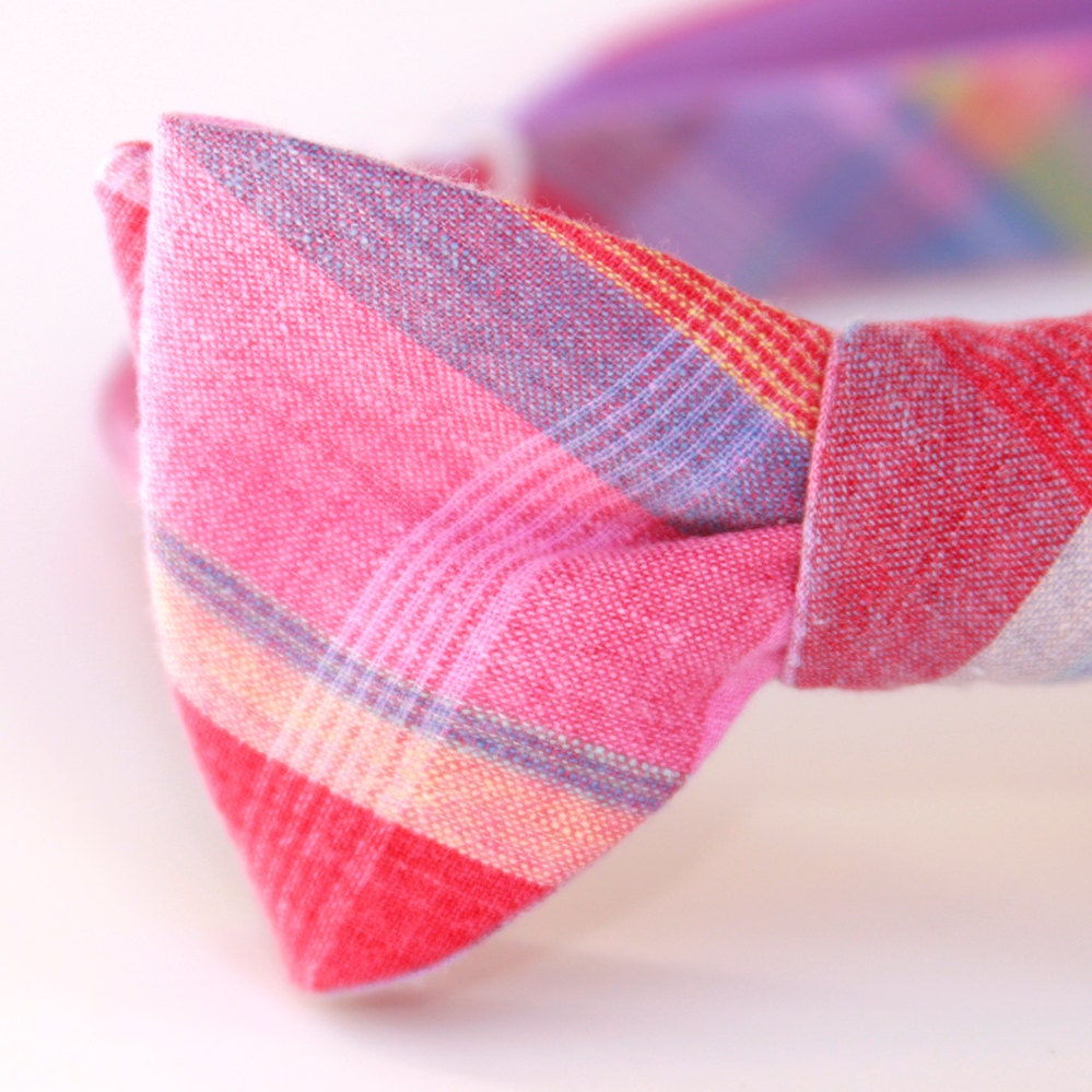 cotton candy rainbow freestyle bow tie