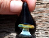 Glass mushrom Pendant with Black Background