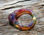 Glass Ring or Dread Bead with Amber Purple Color Size 7
